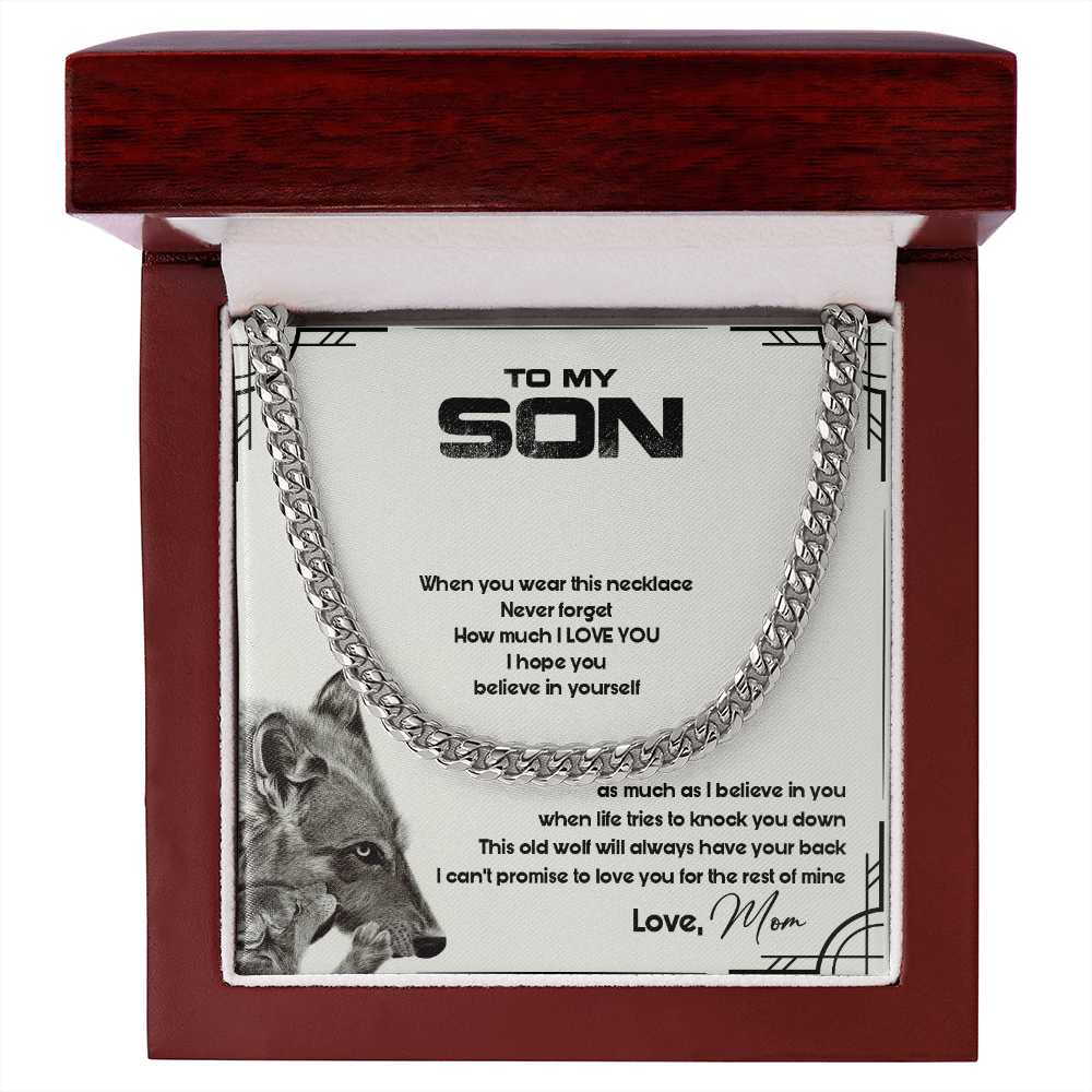 To My Son - This Old Wolf Will Always Have Your Back - Cuban Link ChainSO86T