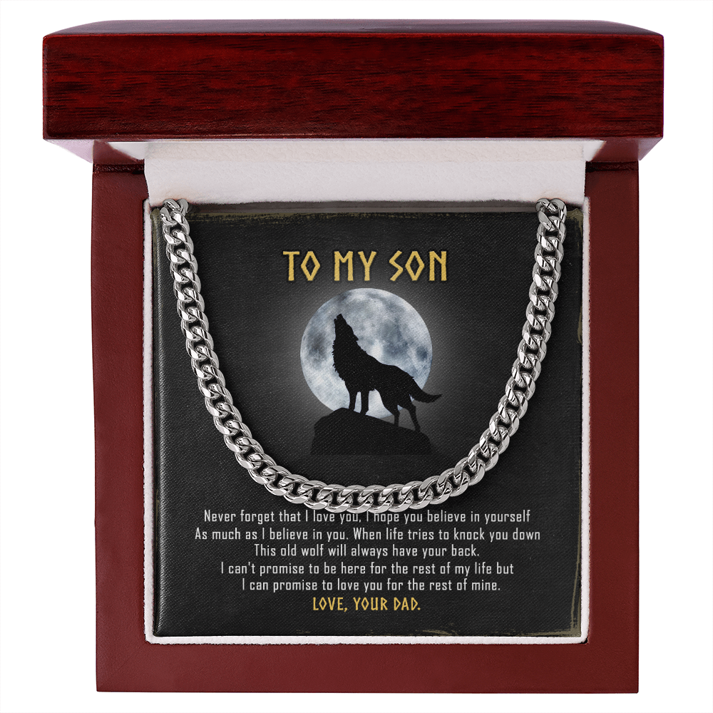 To My Son - Never Forget That I Love You - Cuban Link Chain SO118V