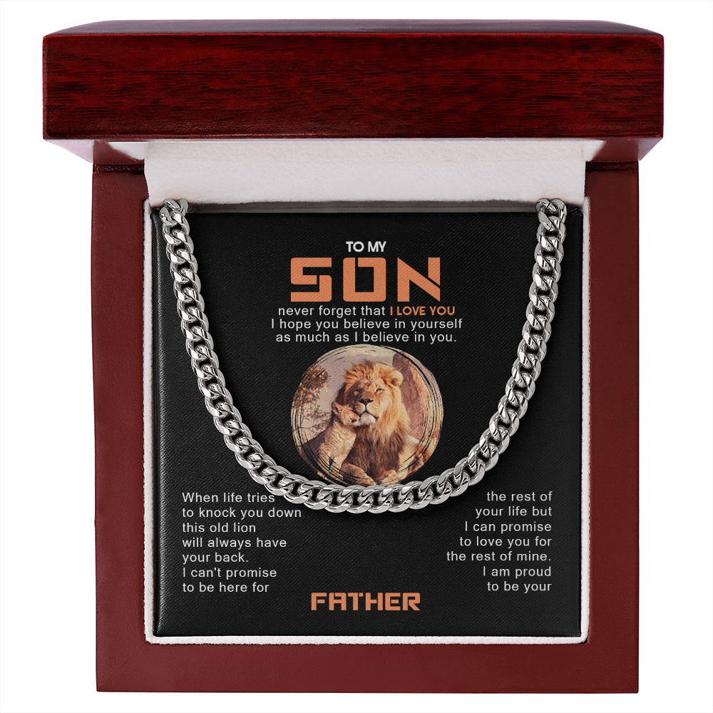 To My Son - I Am Proud To Be Your Father - Cuban Link Chain SO117T