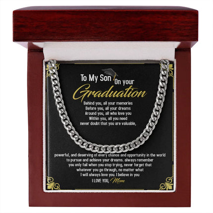 To My Son - Congratulations On Your Graduation - Cuban Link Chain SO97T - Charming Present