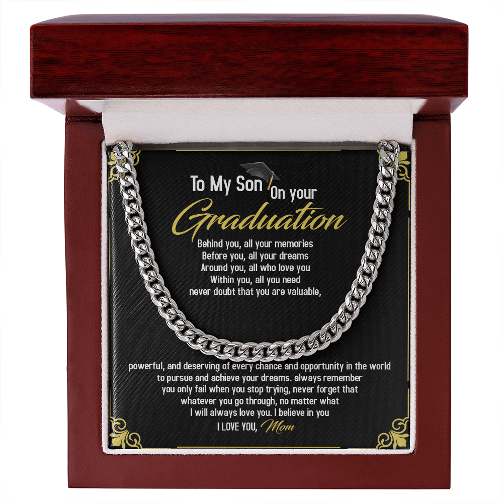 To My Son - Congratulations On Your Graduation - Cuban Link Chain SO97T
