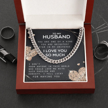 To My Husband - I Love You So Much - Cuban Link Chain KT20 - Charming Present