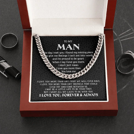 To My Man - My Missing Piece - Cuban Link Chain KT11 - Charming Present