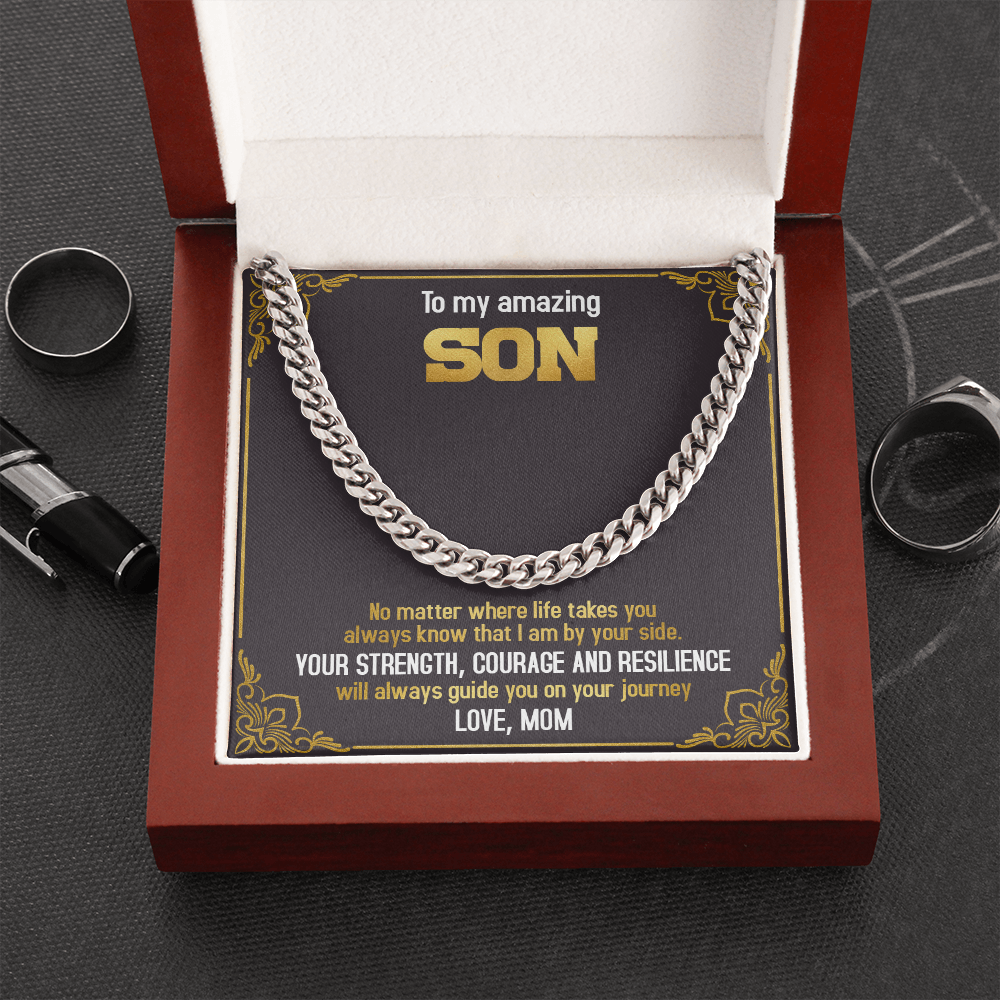 To My Amazing Son - Always Know That I Am By Your Side - Cuban Link Chain SO74T