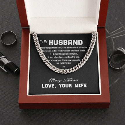 To My Husband - I Love You - Cuban Link Chain KT12 - Charming Present