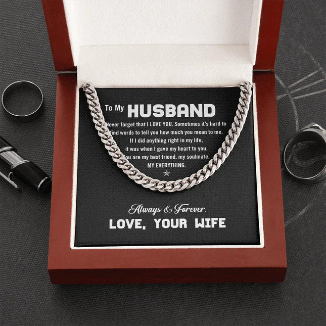 To My Husband - I Love You - Cuban Link Chain KT12 - Charming Present