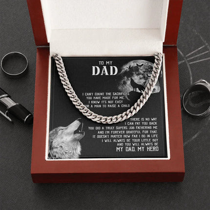 To My Dad I - Will Always Your Little Boy - Cuban Link Chain SO129V - Charming Present