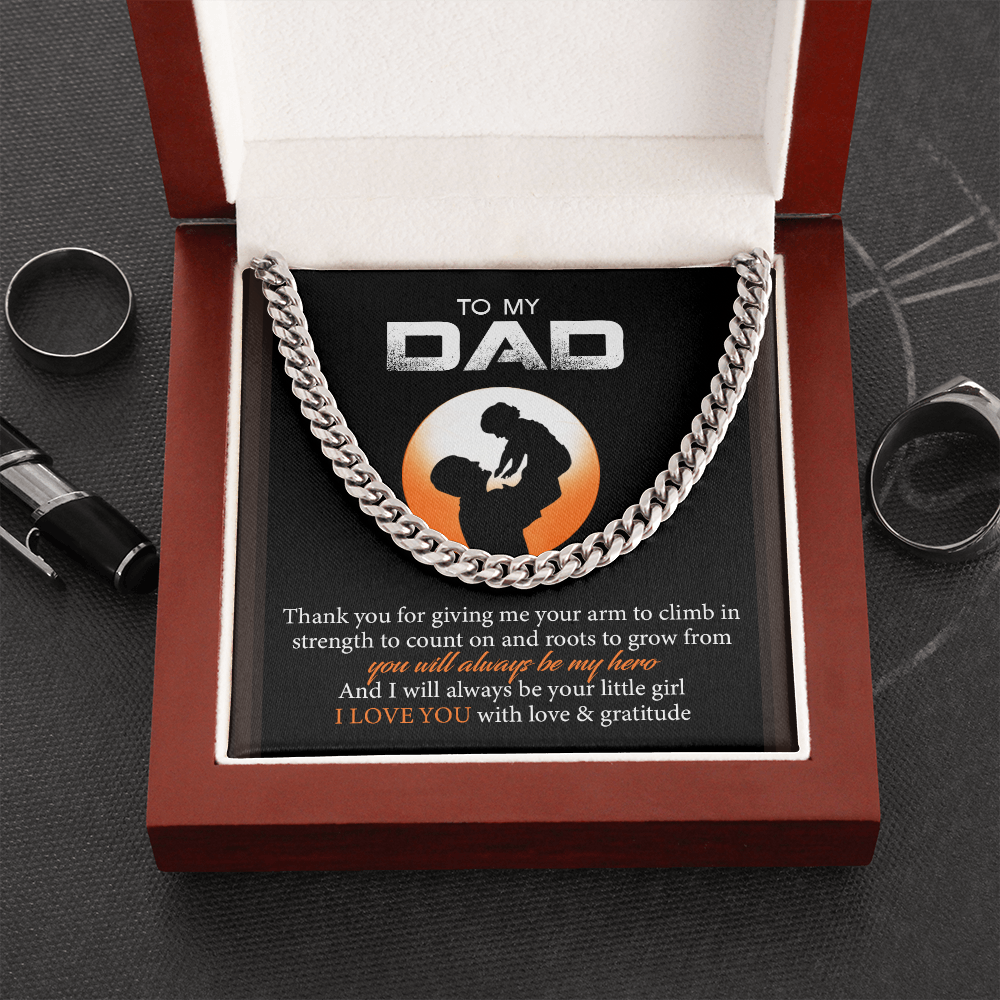 To My Dad - I Love You With Love And Gratitude - Cuban Link Chain SO128T