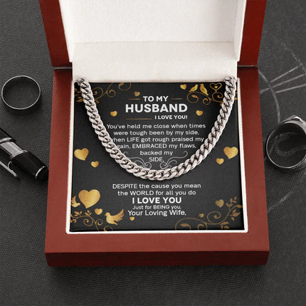 To My Husband - I Love You - Cuban Link Chain KT26 - Charming Present