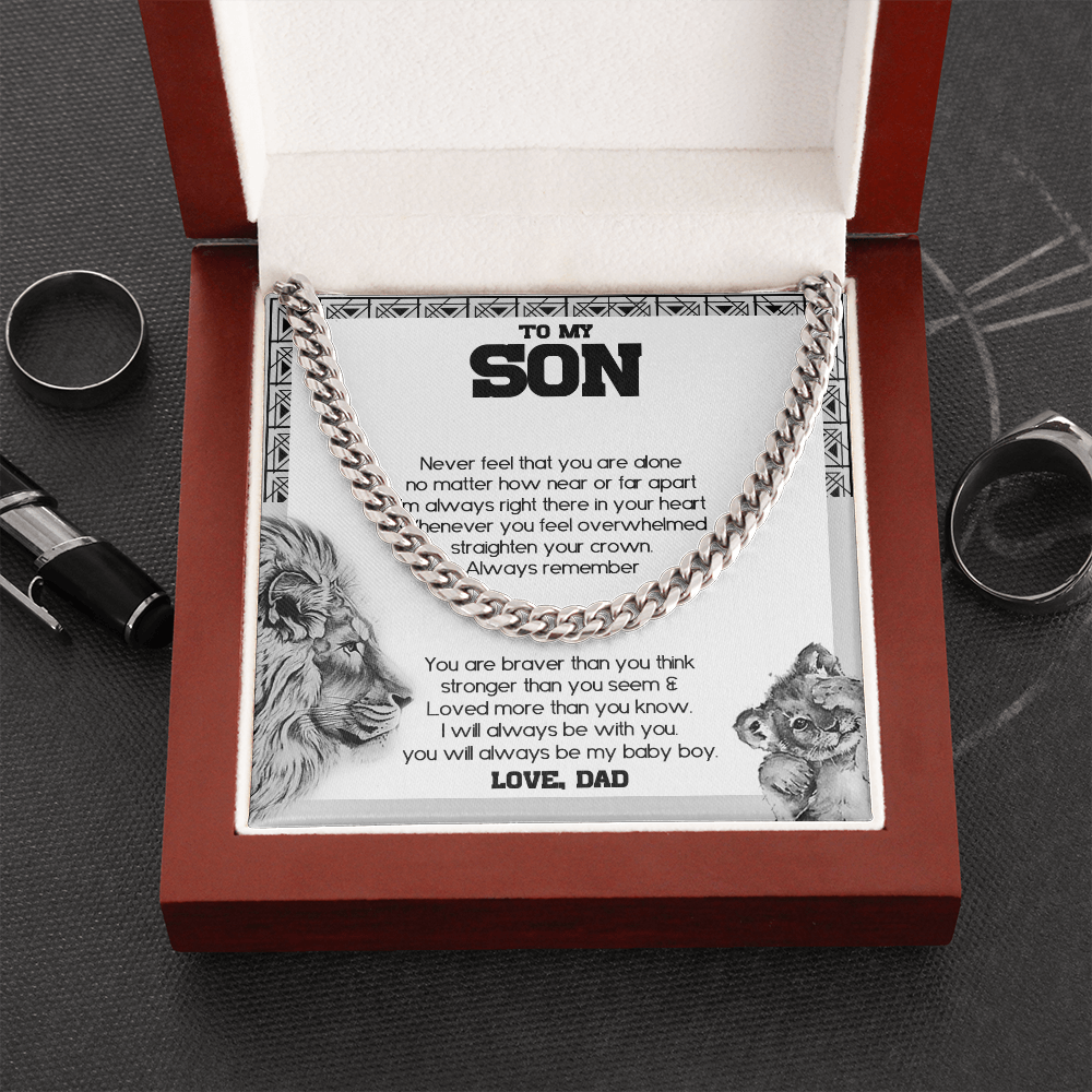 To My Son - I Will Always Be With You - Cuban Link Chain SO87T