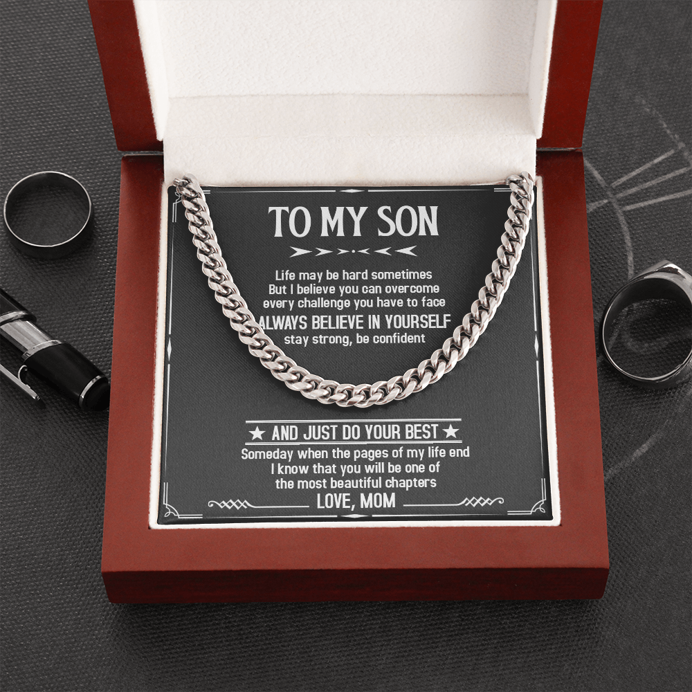 To My Son - Just Do Your Best - Cuban Link Chain SO03T