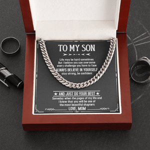 To My Son - Just Do Your Best - Cuban Link Chain SO03T