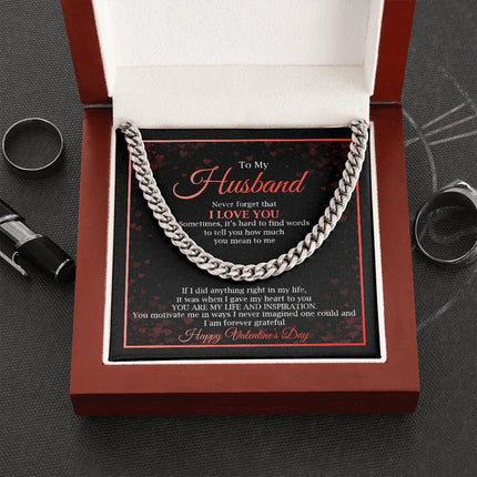 To My Husband - Happy Valentine's Day - Cuban Link Chain KT18 - Charming Present