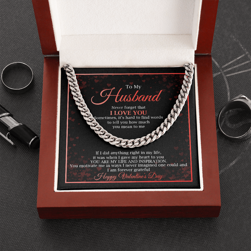 To My Husband - Happy Valentine's Day - Cuban Link Chain KT18