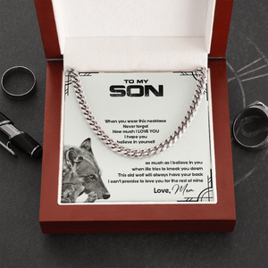 To My Son - This Old Wolf Will Always Have Your Back - Cuban Link ChainSO86T