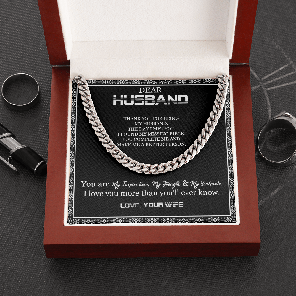 Dear Husband - Thank You For Being My Husband - Cuban Link Chain SO103T