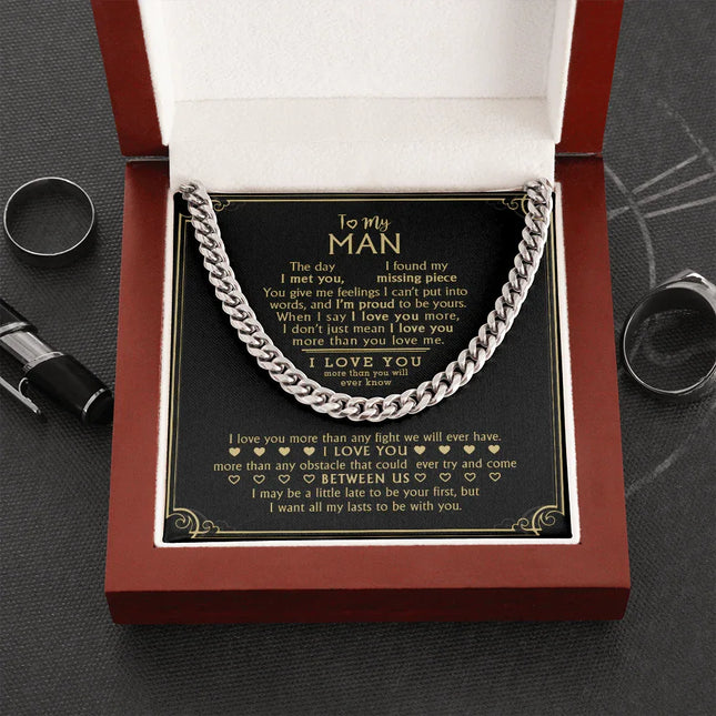 To My Man - My Missing Piece - Cuban Link Chain KT10 - Charming Present