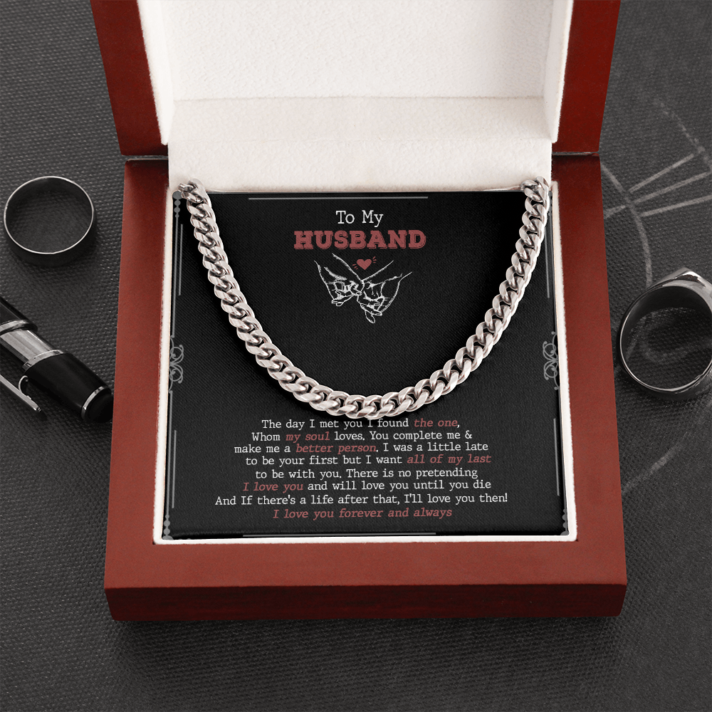 To My Husband - You Complete Me & I Love You - Cuban Link Chain SO92V