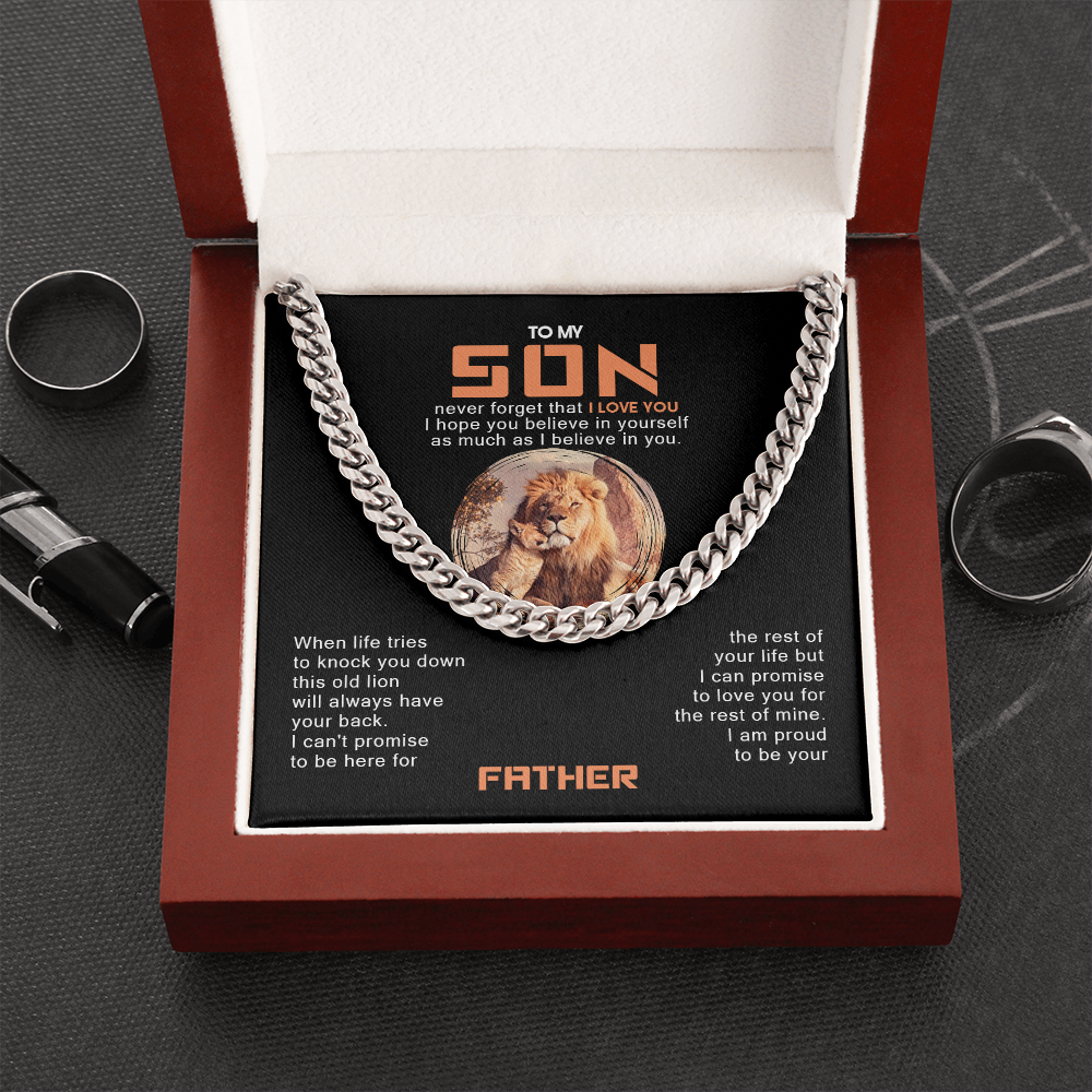 To My Son - I Am Proud To Be Your Father - Cuban Link Chain SO117T