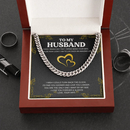 To My Husband - Love You Longer - Cuban Link Chain KT24 - Charming Present