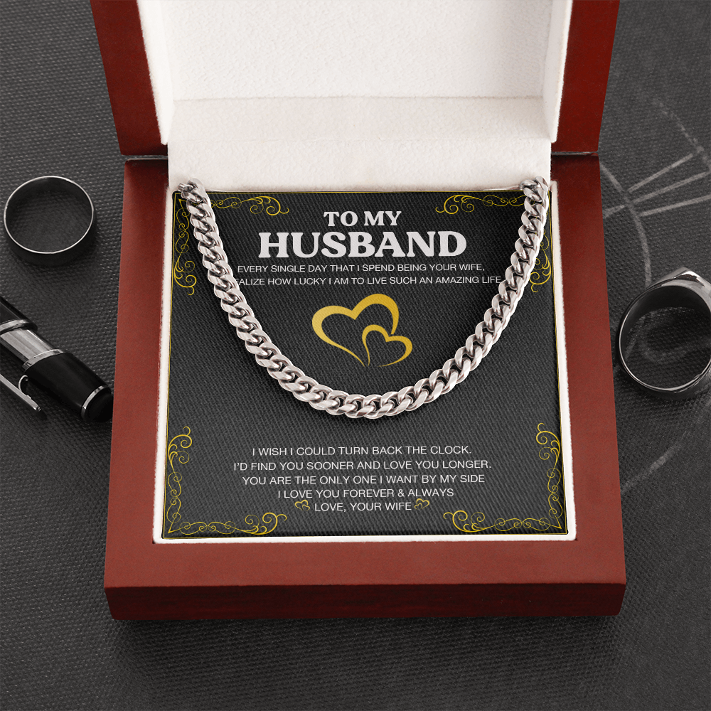 To My Husband - Love You Longer - Cuban Link Chain KT24