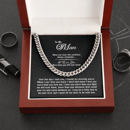 To My Man - My Missing Piece - Cuban Link Chain KT08 - Charming Present