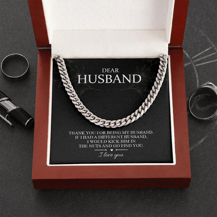 Dear Husband - Thank You For Being My Husband - Cuban Link Chain SO101T - Charming Present
