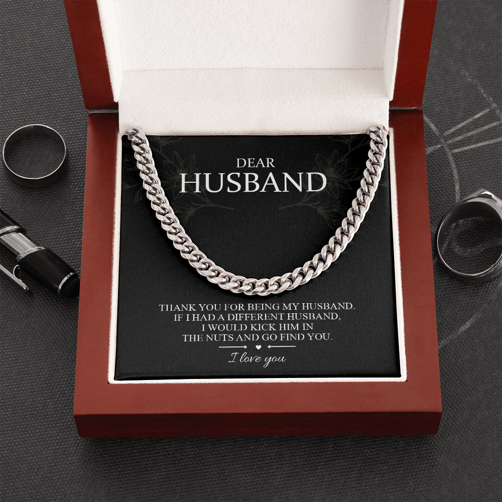 Dear Husband - Thank You For Being My Husband - Cuban Link Chain SO101T