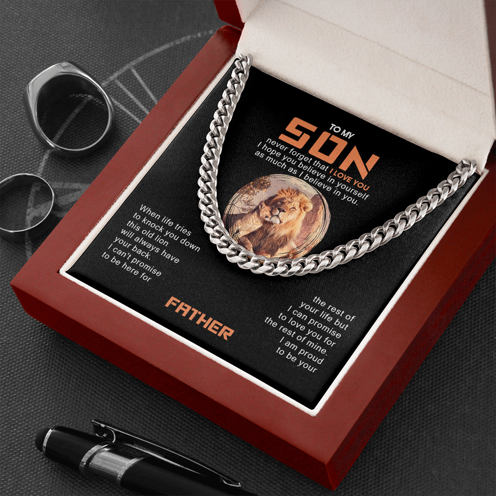 To My Son - I Am Proud To Be Your Father - Cuban Link Chain SO117T