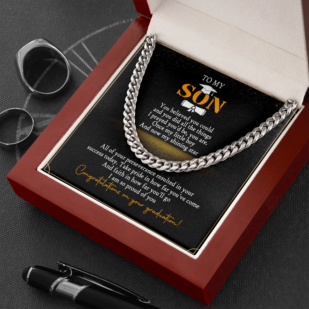 To My Son - Congratulations On Your Graduation - Cuban Link Chain SO95V