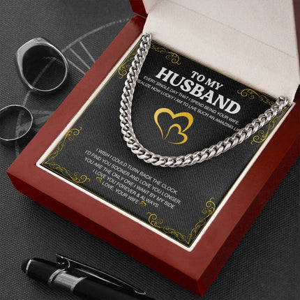 To My Husband - Love You Longer - Cuban Link Chain KT24 - Charming Present