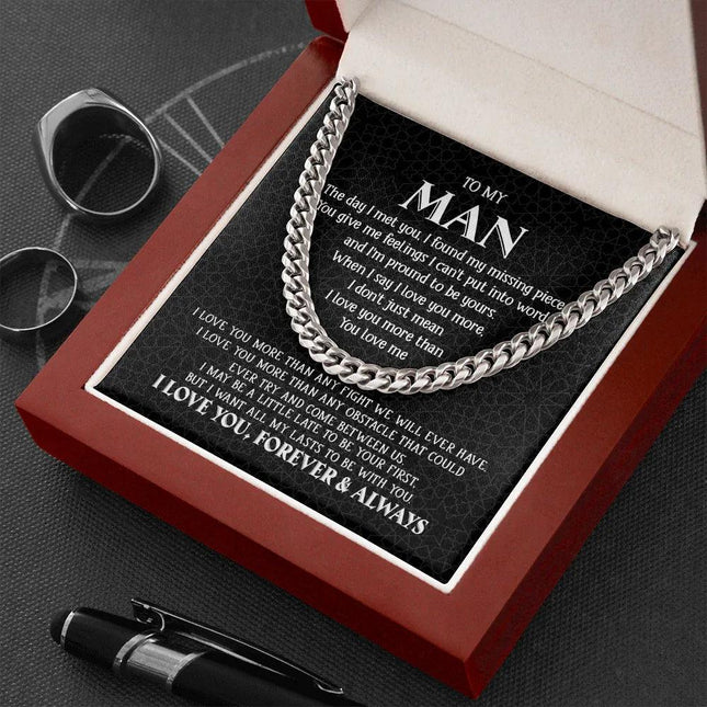 To My Man - My Missing Piece - Cuban Link Chain KT11 - Charming Present