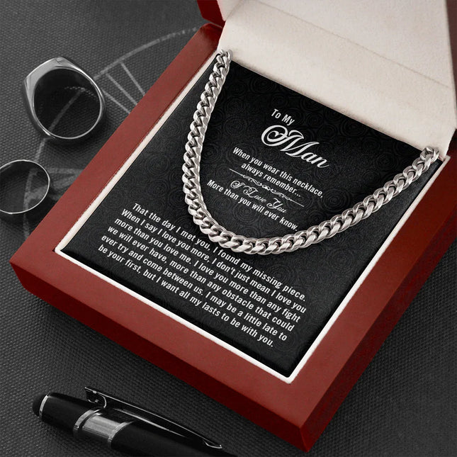 To My Man - My Missing Piece - Cuban Link Chain KT08 - Charming Present