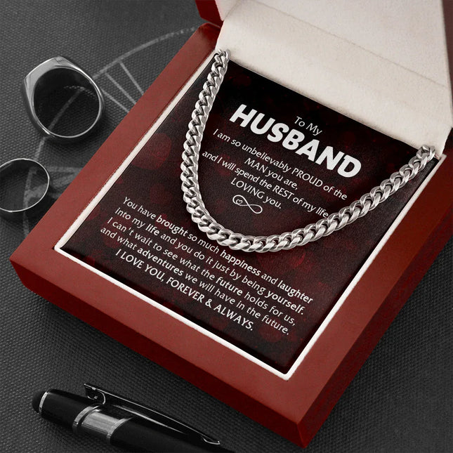 To My Husband - Proud Of The Man - Cuban Link Chain KT14 - Charming Present