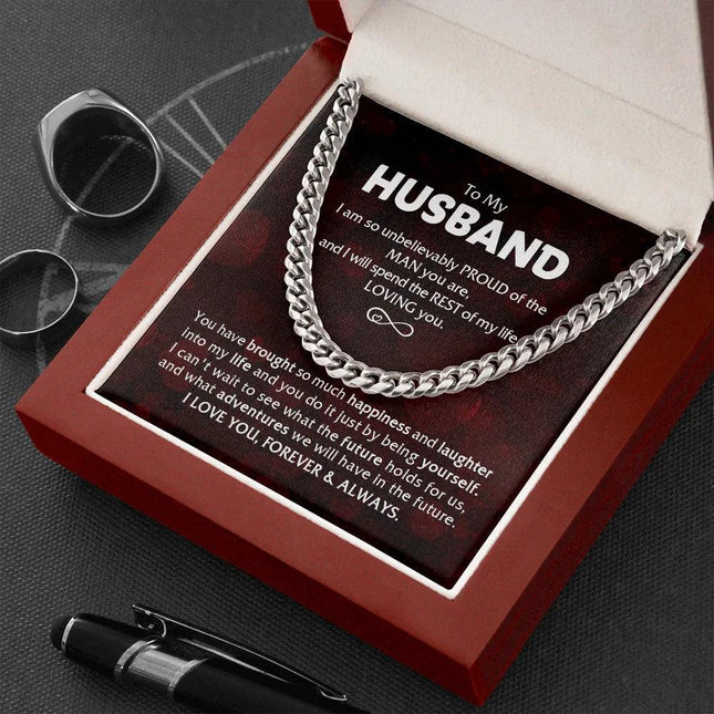To My Husband - Proud Of The Man - Cuban Link Chain KT14 - Charming Present