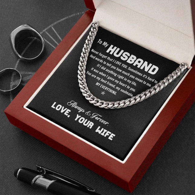 To My Husband - I Love You - Cuban Link Chain KT12 - Charming Present