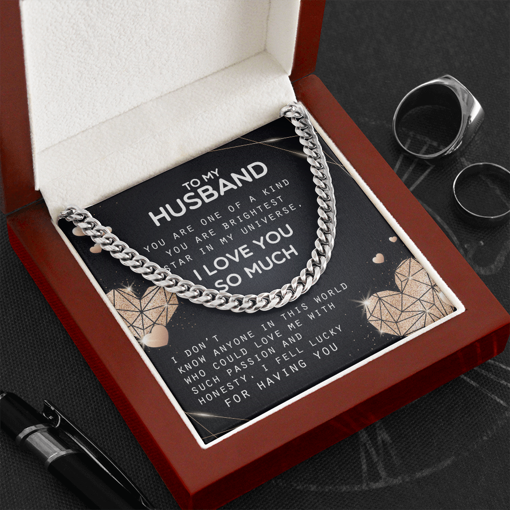 To My Husband - I Love You So Much - Cuban Link Chain KT20