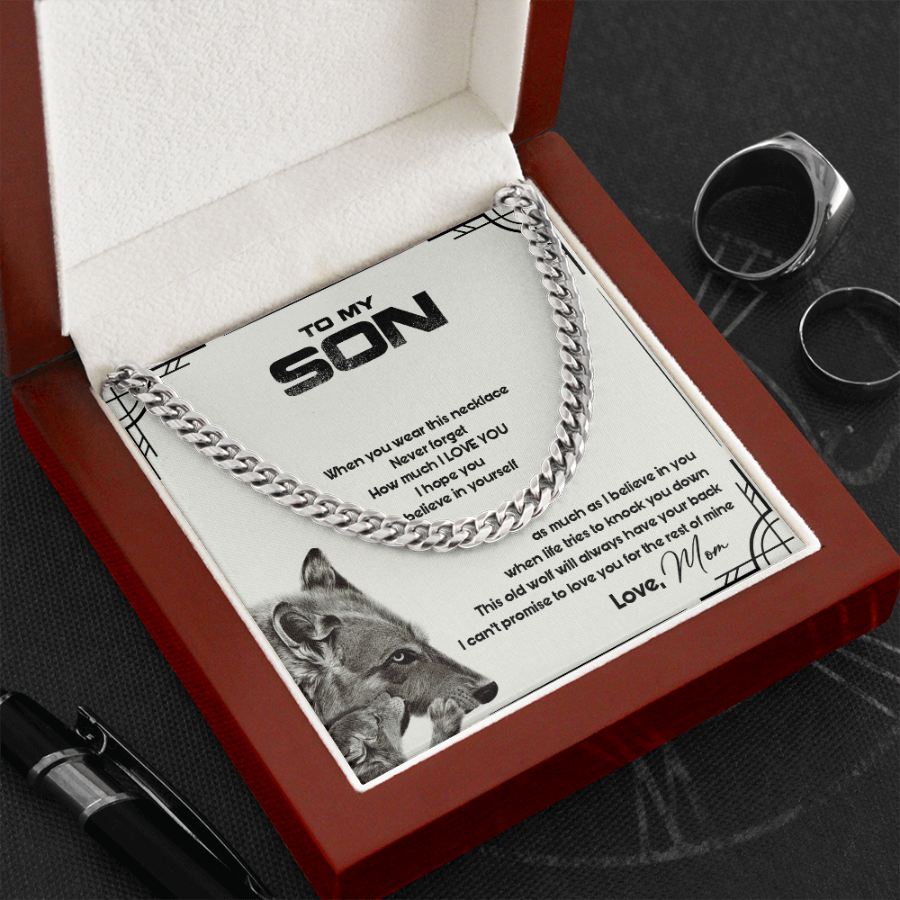 To My Son - This Old Wolf Will Always Have Your Back - Cuban Link ChainSO86T