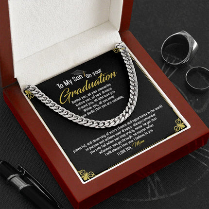 To My Son - Congratulations On Your Graduation - Cuban Link Chain SO97T - Charming Present