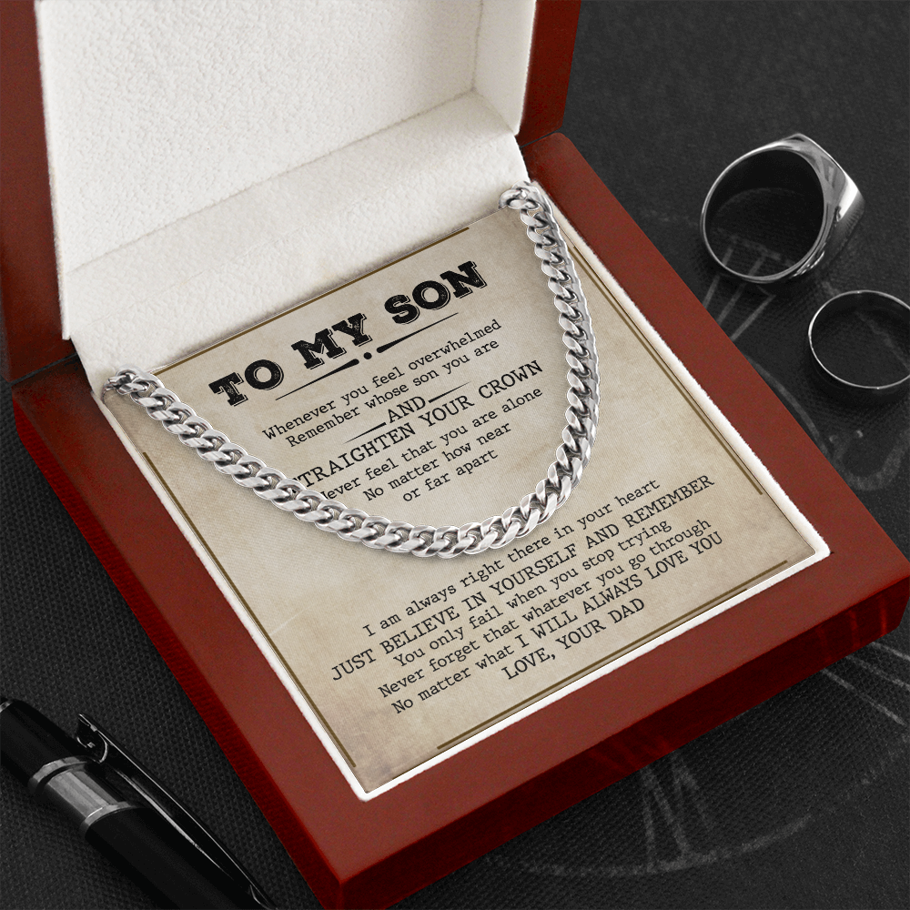 To My Son - I Will Always Love You - Cuban Link Chain SO73V