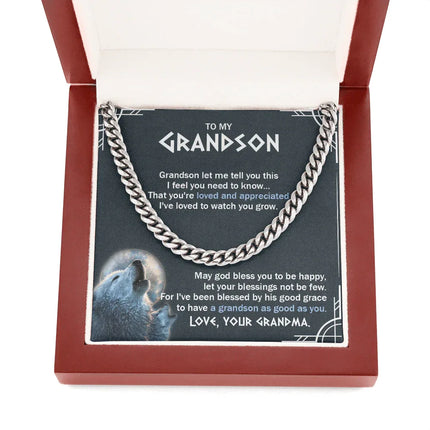 To My Grandson - You Are Loved And Appreciated - Cuban Link Chain SO123T - Charming Present