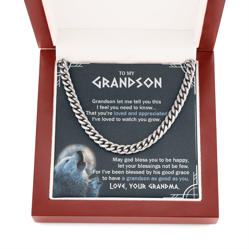 To My Grandson - You Are Loved And Appreciated - Cuban Link Chain SO123T