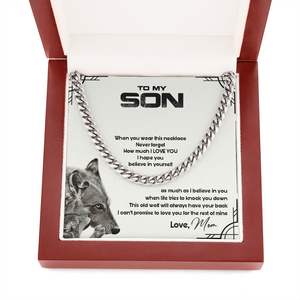 To My Son - This Old Wolf Will Always Have Your Back - Cuban Link ChainSO86T