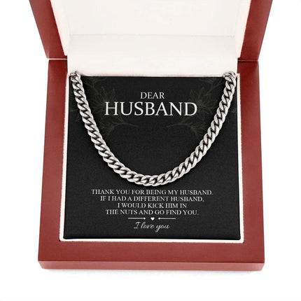 Dear Husband - Thank You For Being My Husband - Cuban Link Chain SO101T - Charming Present
