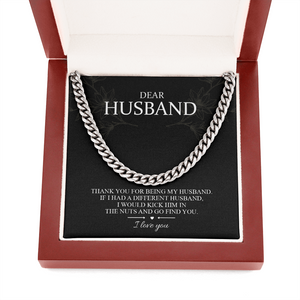 Dear Husband - Thank You For Being My Husband - Cuban Link Chain SO101T