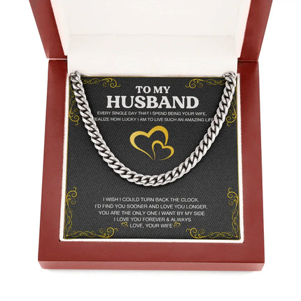 To My Husband - Love You Longer - Cuban Link Chain KT24 - Charming Present