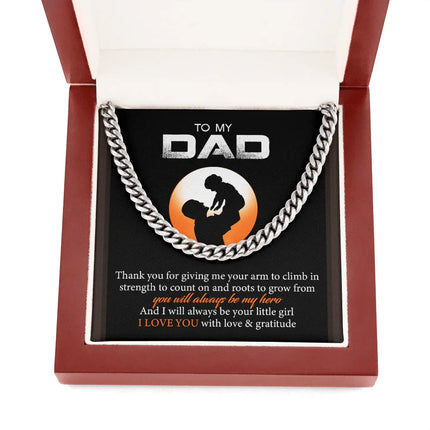 To My Dad - I Love You With Love And Gratitude - Cuban Link Chain SO128T - Charming Present