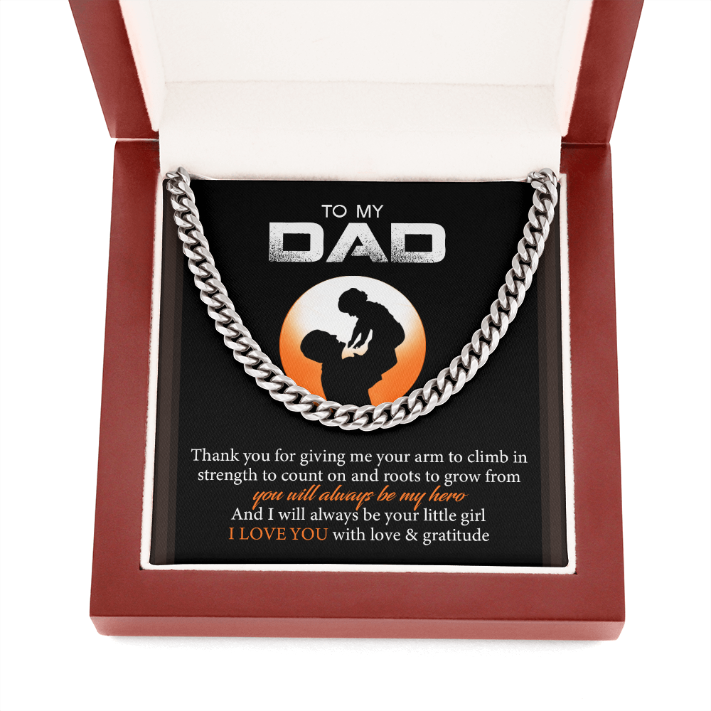 To My Dad - I Love You With Love And Gratitude - Cuban Link Chain SO128T