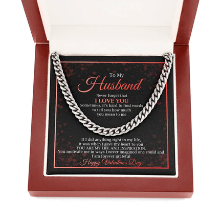 To My Husband - Happy Valentine's Day - Cuban Link Chain KT18 - Charming Present