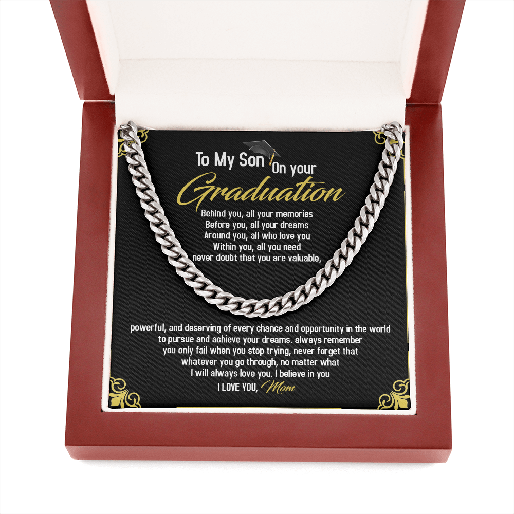 To My Son - Congratulations On Your Graduation - Cuban Link Chain SO97T